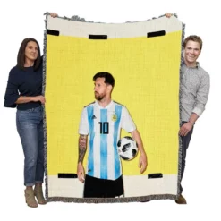 World Cup Winning Captain Lionel Messi Woven Blanket