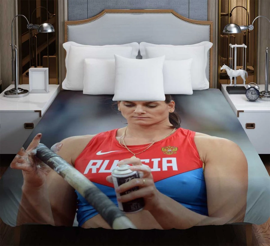 World Record Athlete Yelena Isinbayeva Duvet Cover