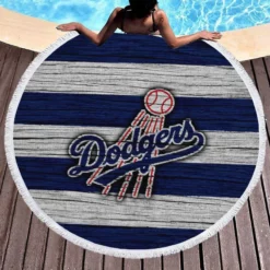 World Series MLB Baseball Club Los Angeles Dodgers Round Beach Towel 1