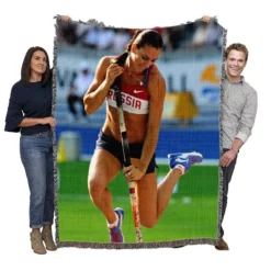 Yelena Isinbayeva Olympic gold medalist Woven Blanket