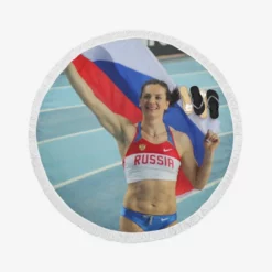 Yelena Isinbayeva Russian Athlete Round Beach Towel
