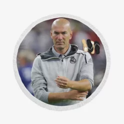 Zinedine Zidane Competitive Football Round Beach Towel