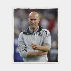 Zinedine Zidane Competitive Football Sherpa Fleece Blanket 1