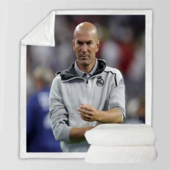 Zinedine Zidane Competitive Football Sherpa Fleece Blanket