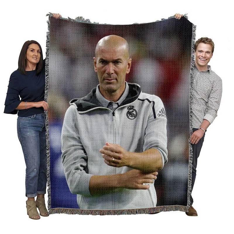 Zinedine Zidane Competitive Football Woven Blanket