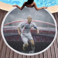 Zinedine Zidane FIFA Confederations Cup Footballer Round Beach Towel 1