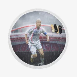 Zinedine Zidane FIFA Confederations Cup Footballer Round Beach Towel