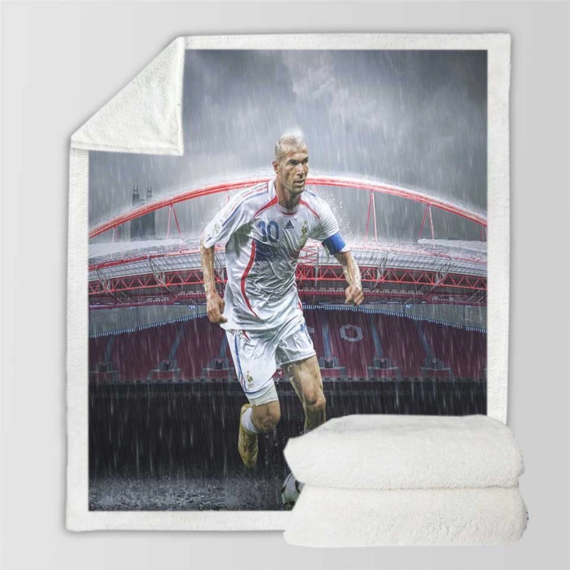 Zinedine Zidane FIFA Confederations Cup Footballer Sherpa Fleece Blanket