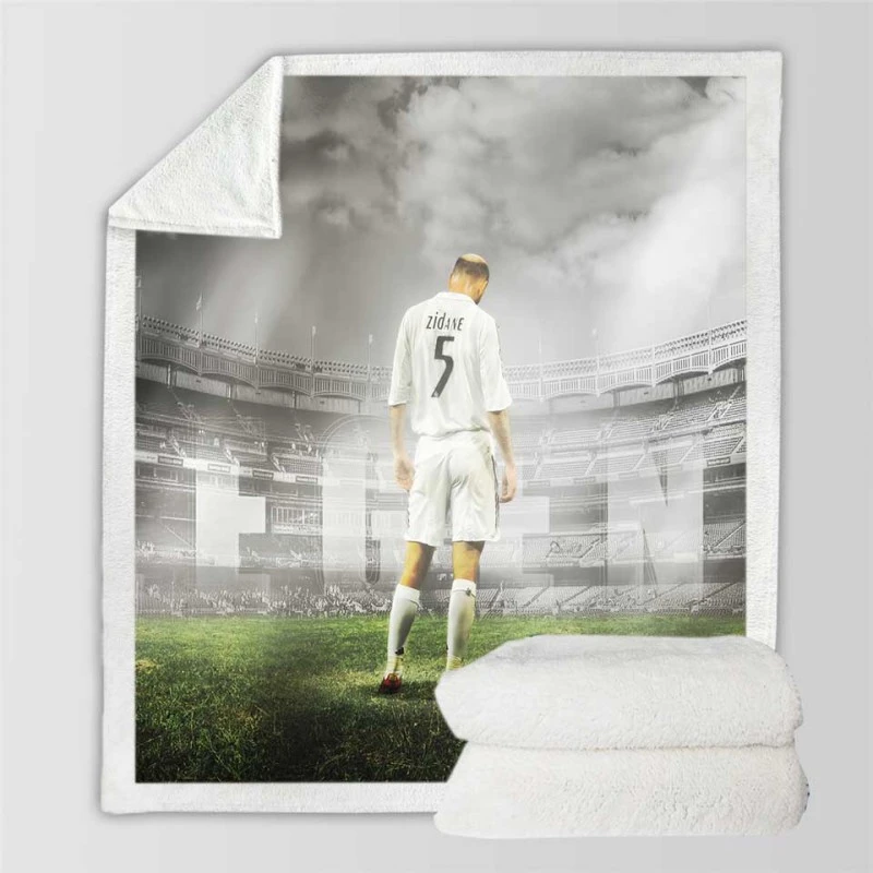 Zinedine Zidane Football Legend Sherpa Fleece Blanket
