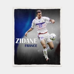 Zinedine Zidane France Football Player Sherpa Fleece Blanket 1