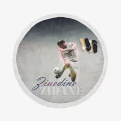 Zinedine Zidane France World Cup Footballer Round Beach Towel