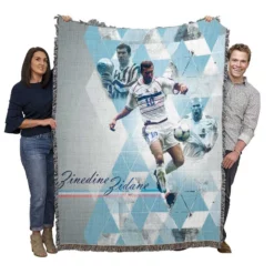 Zinedine Zidane French Footballer Woven Blanket