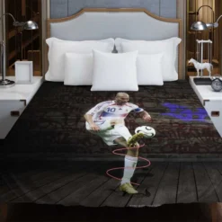 Zinedine Zidane Inspirational French Football Duvet Cover