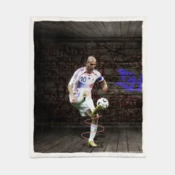 Zinedine Zidane Inspirational French Football Sherpa Fleece Blanket 1