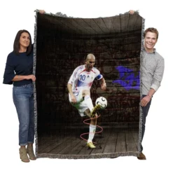 Zinedine Zidane Inspirational French Football Woven Blanket