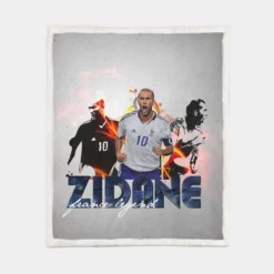 Zinedine Zidane Inspiring Football Sherpa Fleece Blanket 1