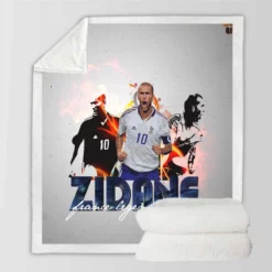 Zinedine Zidane Inspiring Football Sherpa Fleece Blanket