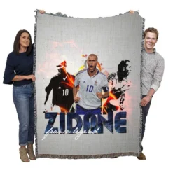 Zinedine Zidane Inspiring Football Woven Blanket