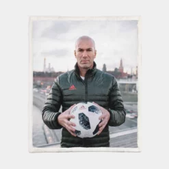 Zinedine Zidane Top Ranked Footballer Sherpa Fleece Blanket 1