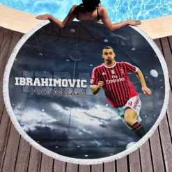 Zlatan Ibrahimovic European Cup Footballer Round Beach Towel 1