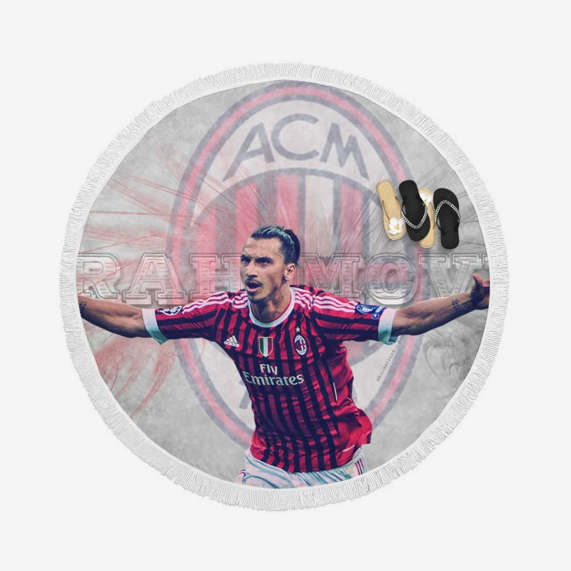 Zlatan Ibrahimovic Honorable AC Milan Football Round Beach Towel