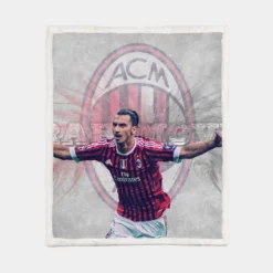 Zlatan Ibrahimovic Honorable AC Milan Football Sherpa Fleece Blanket 1