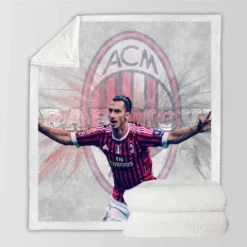 Zlatan Ibrahimovic Honorable AC Milan Football Sherpa Fleece Blanket