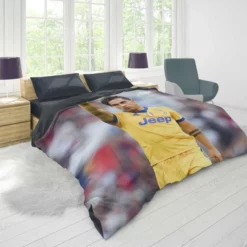 competitive Football Player Paulo Bruno Dybala Duvet Cover 1