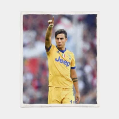 competitive Football Player Paulo Bruno Dybala Sherpa Fleece Blanket 1