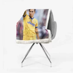 competitive Football Player Paulo Bruno Dybala Sherpa Fleece Blanket 2