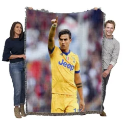 competitive Football Player Paulo Bruno Dybala Woven Blanket