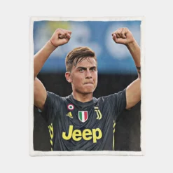 dependable Juve sports Player Paulo Bruno Dybala Sherpa Fleece Blanket 1