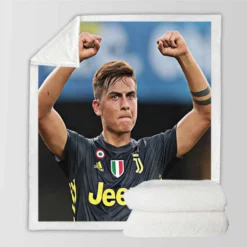 dependable Juve sports Player Paulo Bruno Dybala Sherpa Fleece Blanket