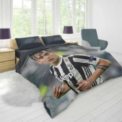 determined Juve Footballer Player Paulo Dybala Duvet Cover 1