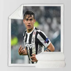 determined Juve Footballer Player Paulo Dybala Sherpa Fleece Blanket