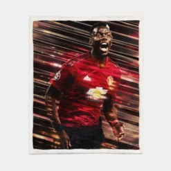 enthusiastic United sports Player Paul Pogba Sherpa Fleece Blanket 1