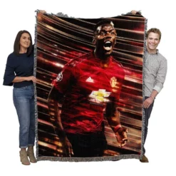 enthusiastic United sports Player Paul Pogba Woven Blanket