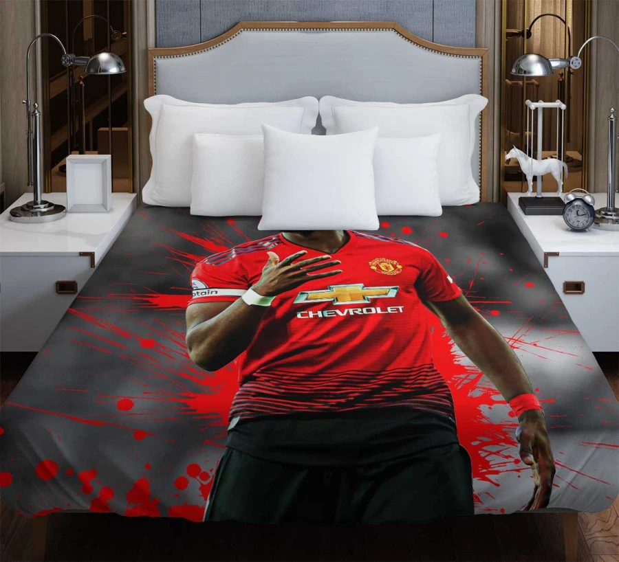 extraordinary United Football Player Paul Pogba Duvet Cover