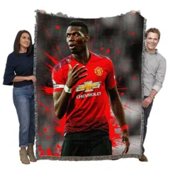 extraordinary United Football Player Paul Pogba Woven Blanket